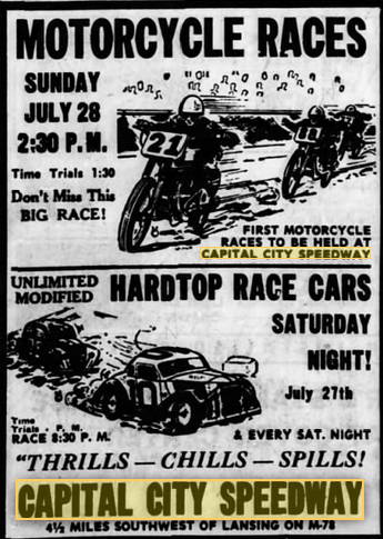 Capital City Speedway - 1957 Ad (newer photo)